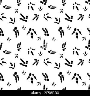 Traces d'empreinte de dinosaures. Motif sans couture minimal. Arrière-plan avec patte, griffe prédateur. Illustration de l'empreinte de dinosaure parfaite pour le textile, l'emballage et Illustration de Vecteur