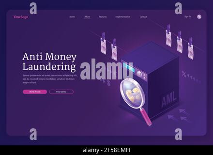 Bannière vectorielle AML, lutte contre le blanchiment d'argent Illustration de Vecteur