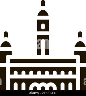 sultan Palace abdul - icône de samad scénario Glyph Illustration Illustration de Vecteur