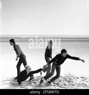 Le groupe Lambretcas Mod Revival. ' Beat Boys in the jet Age' photo shoot 1980 Banque D'Images