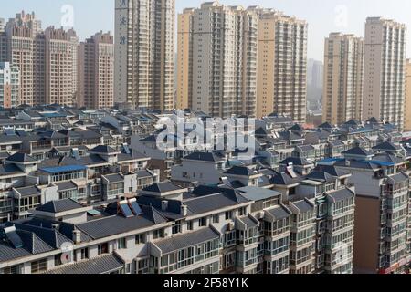 Construction de logements dans le centre de Datong, Shanxi, Chine. Banque D'Images