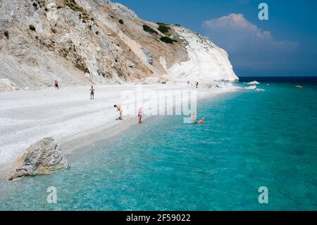 Lalaria Beach sur l'île grecque de Skiathos dans le Mer Égée Banque D'Images