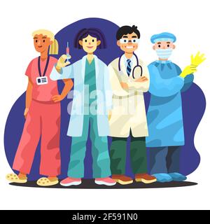 Caricature professionnels de la santé Illustration vectorielle. Illustration de Vecteur