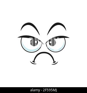 Méfiant humeur triste expression suspecte isolée Illustration de Vecteur