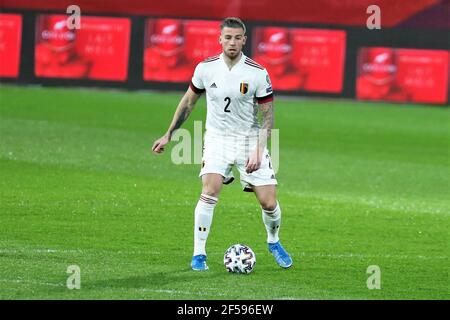 Toby Alderweireld de Belgique lors de la coupe du monde de la FIFA 2022, match de football du Groupe des qualificatifs E entre la Belgique et le pays de Galles le 24 mars 2021 à King Power à Den Dreef Stadion à Louvain, Belgique - photo Laurent Lairys / DPPI / LiveMedia Banque D'Images