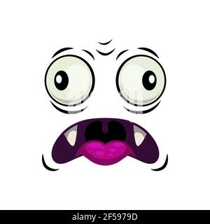 Monster face icône de vecteur isolé, surpris emoji Illustration de Vecteur