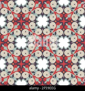 Motif géométrique de mandala, contour de style dessiné à la main Illustration de Vecteur