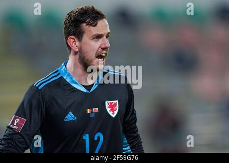 Danny Ward du pays de Galles lors de la coupe du monde de la FIFA 2022, match de football du groupe des qualificatifs E entre la Belgique et le pays de Galles le 24 mars 2021 au King Power à Den Dreef Stadion à Louvain, Belgique - photo Jeroen Meuwsen / Orange Pictures / DPPI / LiveMedia Banque D'Images