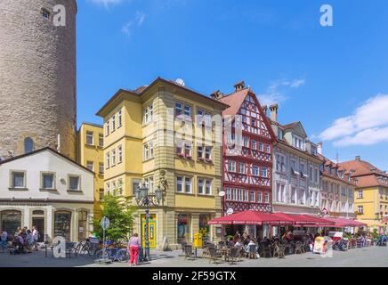 Géographie / Voyage, Allemagne, Kitzingen, rue du marché, marché towe, Informations-droits-autorisations-supplémentaires-non-disponibles Banque D'Images