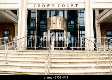 Londres, Royaume-Uni, mars 25 2021, Kingston Crown court Building Exterior with No People Banque D'Images