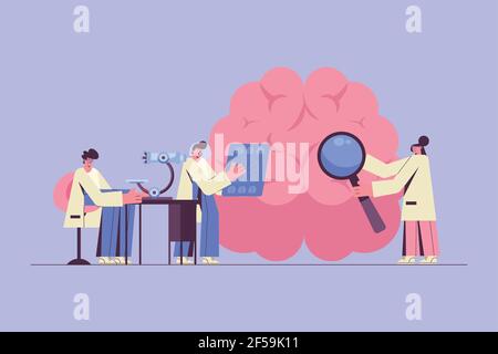neurologues personnel médecins examinateurs du cerveau Illustration de Vecteur