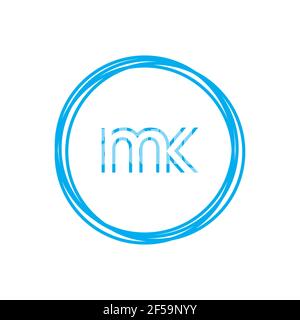 MK KM résumé logo vecteur modèle monogramme Banque D'Images