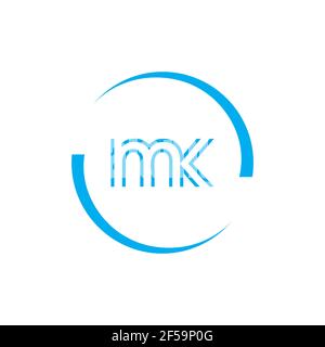 MK KM résumé logo vecteur modèle monogramme Banque D'Images