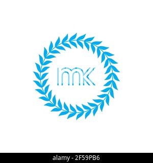 MK KM résumé logo vecteur modèle monogramme Banque D'Images