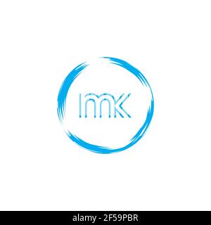 MK KM résumé logo vecteur modèle monogramme Banque D'Images