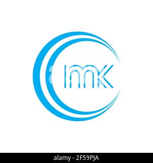 MK KM résumé logo vecteur modèle monogramme Banque D'Images