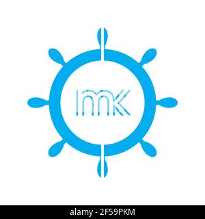 MK KM résumé logo vecteur modèle monogramme Banque D'Images