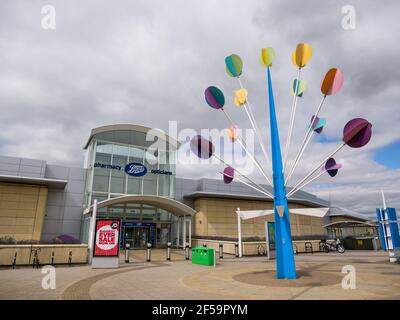 Entrée au centre commercial Mall Out of Town à Cribbs Causeway près de Bristol, Angleterre. Banque D'Images
