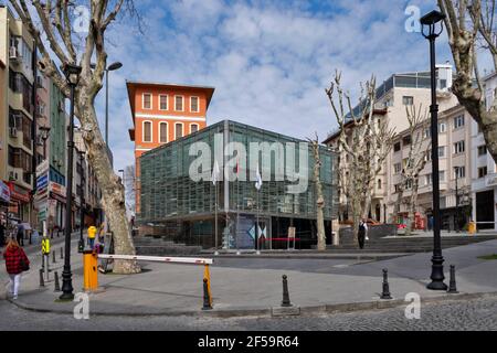 L'entrée moderne de la Citerne Théodosius (Serefiye Sarnici) à Istanbul, Turquie Banque D'Images