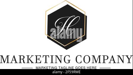 Élégante entreprise moderne de luxe professionnel lettre d'affaires H logo Design Illustration de Vecteur