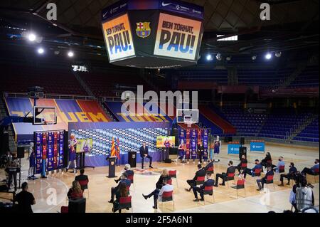 Barcelone, Espagne. 25 mars 2021. Pau Gasol lors de sa présentation en tant que nouveau joueur de basket-ball du FC Barcelone au Palau Blaugrana à Barcelone, Espagne. Crédit : DAX Images/Alamy Live News Banque D'Images