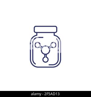 bouteille de produits chimiques, icône de vecteur linéaire Illustration de Vecteur