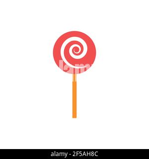 Illustration vectorielle de symbole de bonbon Lollipop isolée sur fond blanc. Style simple. Logo. Illustration de Vecteur