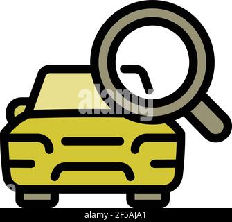 Icône de partage de voiture de recherche. Contour Rechercher icône de vecteur de partage de voiture pour la conception Web isolée sur fond blanc Illustration de Vecteur