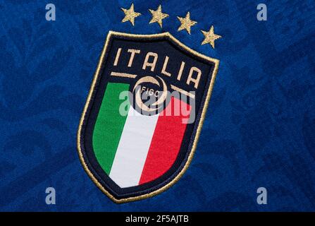 De près de l'équipe nationale de football italienne kit Banque D'Images