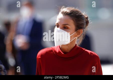 Andorre, SP. 25 mars 2021. **NO ESPAGNE** le roi Felipe VI d'Espagne, la reine Letizia d'Espagne assiste à une réception officielle avec des honneurs nationaux et des symboles nationaux lors d'une visite d'État de 2 jours en Principauté d'Andorre à la Casa de la Vall le 25 mars 2021. Crédit : Jimmy Olsen/Media Punch/Alay Live News Banque D'Images