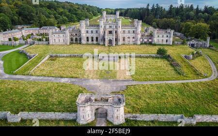 Vue aérienne du château de Lowther, Penrith, dans le Lake District, Cumbria, Royaume-Uni Banque D'Images