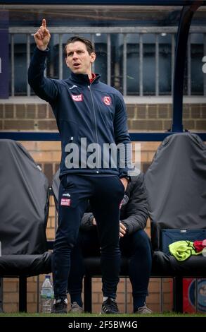 High Wycombe, Royaume-Uni. 25 mars 2021. Matt Bloomfield de Wycombe Wanderers lors d'un match de 2020/21 amicaux derrière des portes fermées entre Wycombe Wanderers et Ebbsfleet Unis à Adams Park, High Wycombe, Angleterre le 25 mars 2021. Photo d'Andy Rowland. Crédit : Prime Media Images/Alamy Live News Banque D'Images