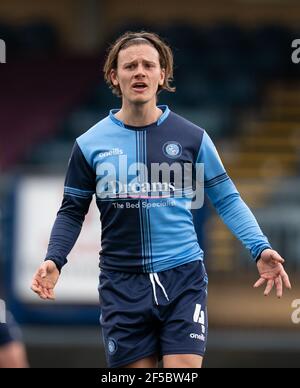 High Wycombe, Royaume-Uni. 25 mars 2021. Dominic gape de Wycombe Wanderers lors d'un match de 2020/21 amicaux derrière des portes fermées entre Wycombe Wanderers et Ebbsfleet Unis à Adams Park, High Wycombe, Angleterre le 25 mars 2021. Photo d'Andy Rowland. Crédit : Prime Media Images/Alamy Live News Banque D'Images