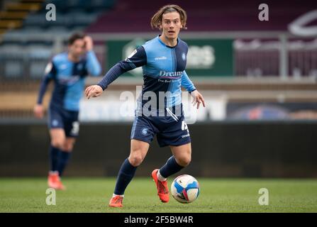 High Wycombe, Royaume-Uni. 25 mars 2021. Dominic gape de Wycombe Wanderers lors d'un match de 2020/21 amicaux derrière des portes fermées entre Wycombe Wanderers et Ebbsfleet Unis à Adams Park, High Wycombe, Angleterre le 25 mars 2021. Photo d'Andy Rowland. Crédit : Prime Media Images/Alamy Live News Banque D'Images