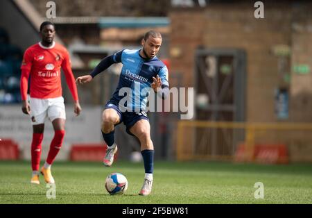 High Wycombe, Royaume-Uni. 25 mars 2021. Curtis Thompson de Wycombe Wanderers lors d'un match amical de 2020/21 derrière des portes fermées entre Wycombe Wanderers et Ebbsfleet Unis à Adams Park, High Wycombe, Angleterre, le 25 mars 2021. Photo d'Andy Rowland. Crédit : Prime Media Images/Alamy Live News Banque D'Images