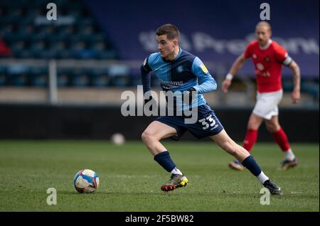 High Wycombe, Royaume-Uni. 25 mars 2021. Ais Mehmeti de Wycombe Wanderers lors d'un match amical de 2020/21 derrière des portes fermées entre Wycombe Wanderers et Ebbsfleet Unis à Adams Park, High Wycombe, Angleterre le 25 mars 2021. Photo d'Andy Rowland. Crédit : Prime Media Images/Alamy Live News Banque D'Images