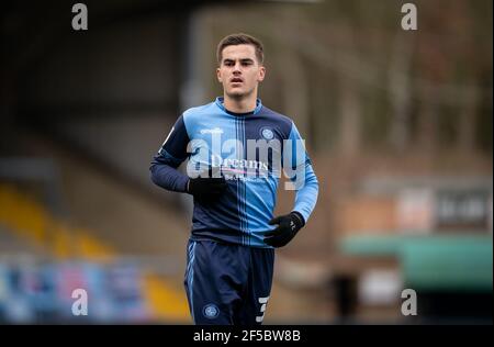 High Wycombe, Royaume-Uni. 25 mars 2021. Ais Mehmeti de Wycombe Wanderers lors d'un match amical de 2020/21 derrière des portes fermées entre Wycombe Wanderers et Ebbsfleet Unis à Adams Park, High Wycombe, Angleterre le 25 mars 2021. Photo d'Andy Rowland. Crédit : Prime Media Images/Alamy Live News Banque D'Images