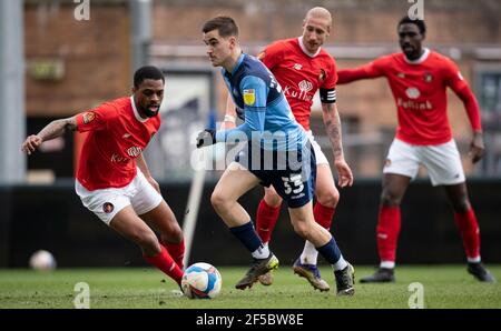 High Wycombe, Royaume-Uni. 25 mars 2021. Ais Mehmeti de Wycombe Wanderers lors d'un match amical de 2020/21 derrière des portes fermées entre Wycombe Wanderers et Ebbsfleet Unis à Adams Park, High Wycombe, Angleterre le 25 mars 2021. Photo d'Andy Rowland. Crédit : Prime Media Images/Alamy Live News Banque D'Images