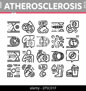 Atherosclerosis Vessel Collection Icons Set illustrations vectorielles Illustration de Vecteur