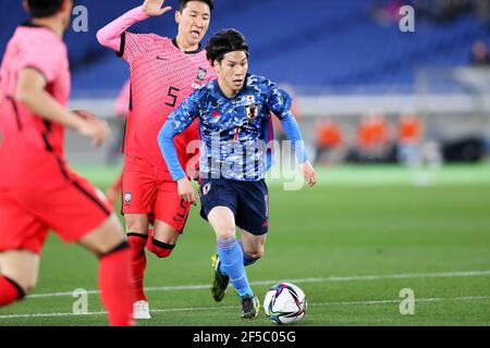 Kanagawa, Japon. 25 mars 2021. Ataru Esaka (JPN) football : match international amical entre le Japon 3-0 Corée du Sud au stade Nissan à Kanagawa, Japon . Crédit: Naoki Nishimura/AFLO SPORT/Alay Live News Banque D'Images