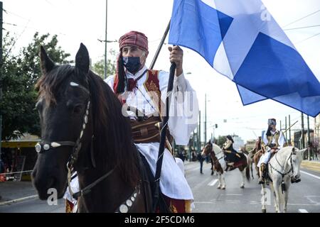 Grèce Bicentenary Independence Day Military Parade à Athènes. Crédit: Dimitris Aspiotis/Alamy Banque D'Images