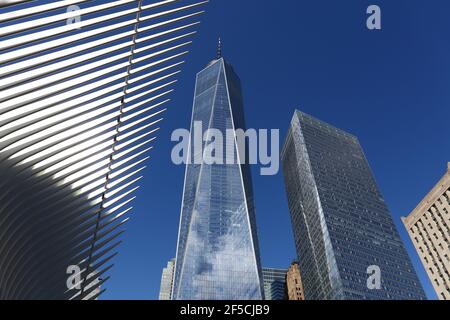 Géographie / Voyage, Etats-Unis, New York, New York, One World Trade Center, Downtown Manhattan, New York, droits supplémentaires-autorisation-Info-non-disponible Banque D'Images