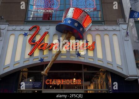 New York City, New York Yankees baseball balls with Michey Mouse sold at  the Walt Disney Store along Fifth Avenue, Manhattan Stock Photo - Alamy