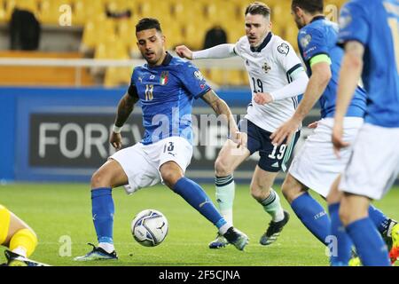 Emerson d'Italie lors de la coupe du monde de la FIFA 2022, match de football du groupe C qualificatifs entre l'Italie et l'Irlande du Nord le 25 mars 2021 au stade Ennio Tardini à Parme, Italie - photo Laurent Lairys / DPPI Banque D'Images