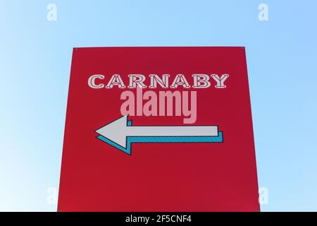 Carnaby street sign in London, Royaume-Uni Banque D'Images