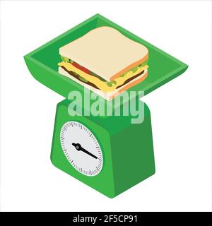 Balances domestiques et sandwich. Balances intérieures vue isométrique Illustration de Vecteur
