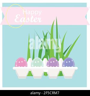 Bonne décoration de Pâques. Œufs de Pâques décorés. Illustration de Vecteur