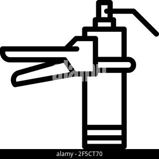 Icône pistolet à calfeutrer en silicone. Contour silicone pistolet symbole vectoriel pour la conception de la bande isolée sur fond blanc Illustration de Vecteur