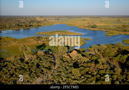 Géographie / voyage, Botswana, paysage, plaines de Gomoti, delta de l'Okavango, Vie aérienne, droits-supplémentaires-autorisation-Info-non-disponible Banque D'Images