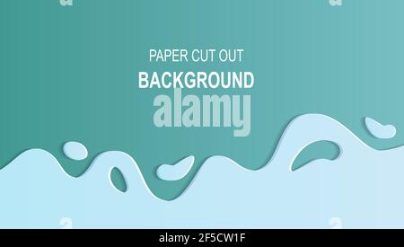 Arrière-plan découpé en papier abstrait pour un design aux couleurs claires avec espace blanc vide Illustration de Vecteur